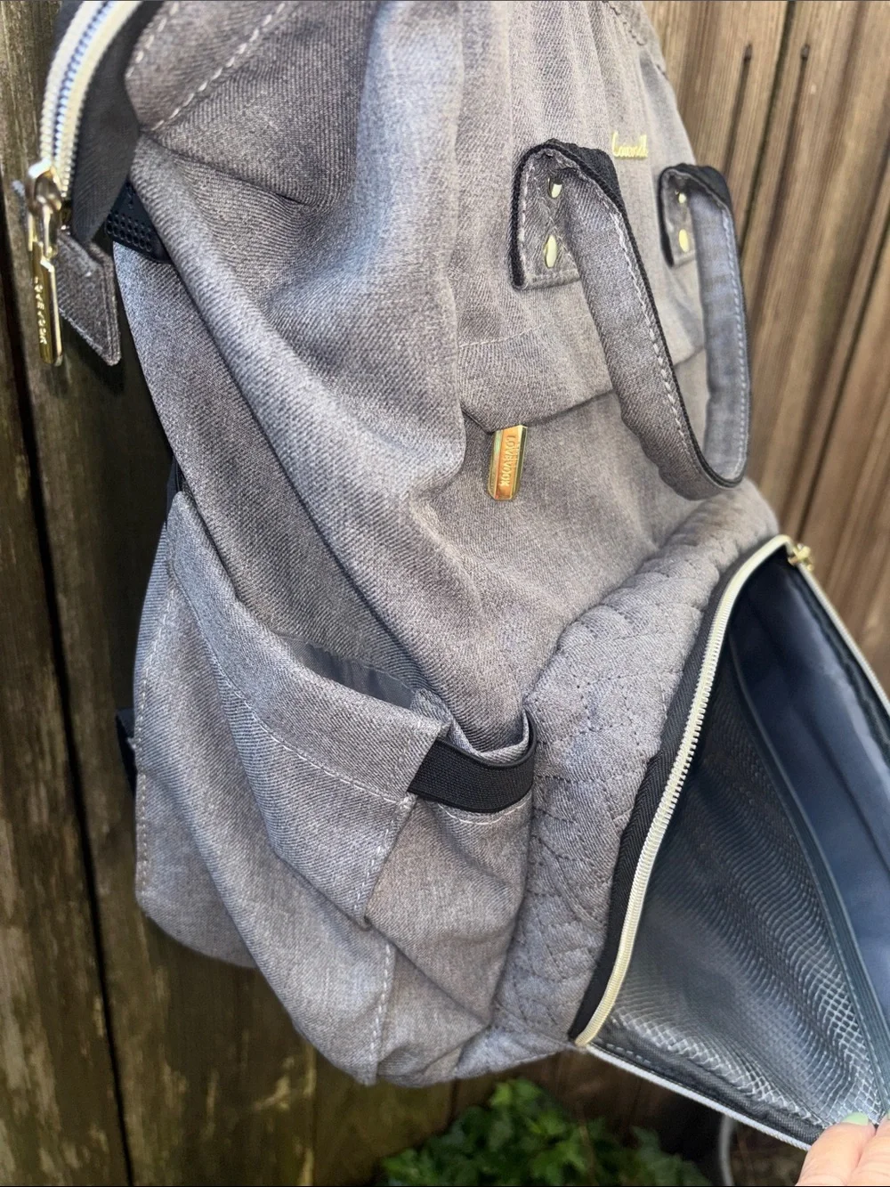 Lovevook Gray Silver Quilted Backpack Travel Bag Teacher Nurse Computer Large